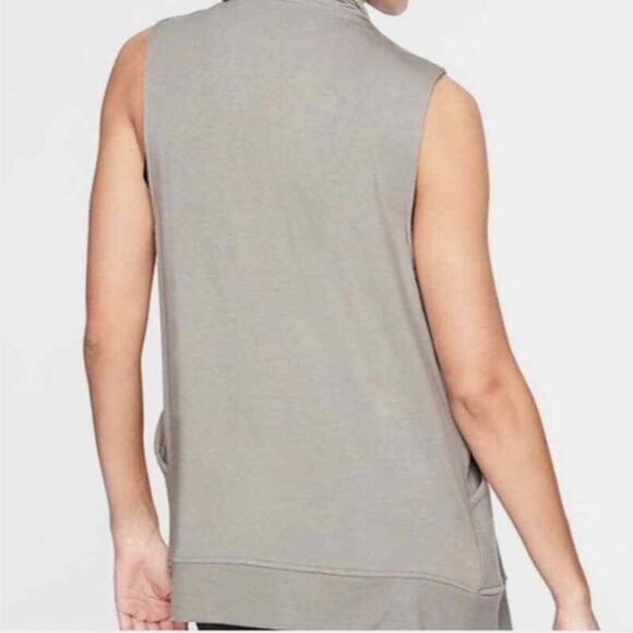 Athleta Mindsight Drawstring Open Front Long Line Sleeveless Vest Grey Size S - Picture 3 of 12